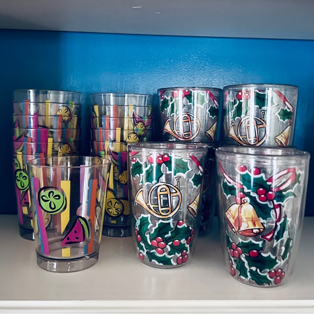 Festive Holiday and Fruit-Themed Acrylic Tumblers